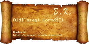 Diószegi Kornél névjegykártya